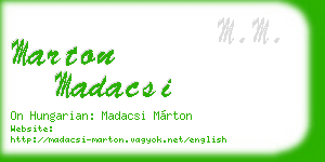 marton madacsi business card