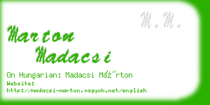 marton madacsi business card